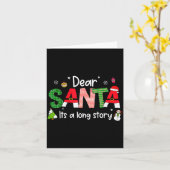 Dear Santa It's A Long Story Christmas Pjs Family  カード (黄色い花)