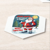 Dear santa its actually a funny storychristmas dog ペーパーコースター (アングル)
