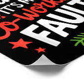 Dear Santa It's My Co-workers Fault おもしろオフィスクリスマス ポスター (角)