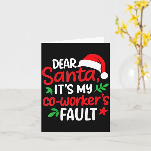 Dear Santa It's My Coworker's Fault カード (黄色い花)