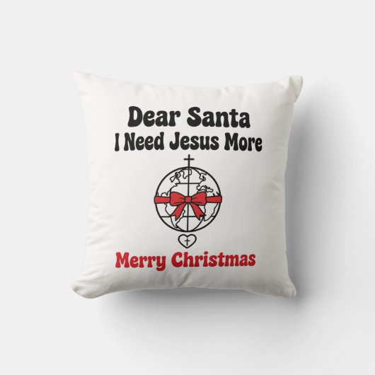 Dear Santa Jesus 枕 - 信仰のプレゼント (正面)
