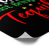 Dear Santa Just Bring Tequila Funny Drinking Chris ポスター (角)