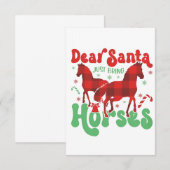 Dear Santa Just Bring the Horses Funny Christmas   サンキューカード (正面/裏面)
