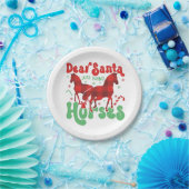 Dear Santa Just Bring the Horses Funny Christmas   ペーパープレート (パーティー)