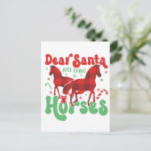 Dear Santa Just Bring the Horses Funny Christmas   案内ポストカード (スタンド正面)