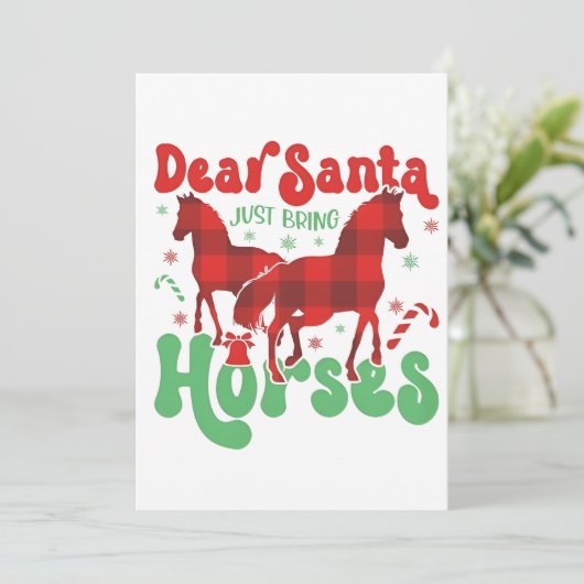 Dear Santa Just Bring the Horses Funny Christmas   案内状 (スタンド正面)