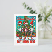 Dear Santa Just Bring Wine  ポストカード (スタンド正面)