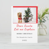 Dear Santa, Let Me Explain - Fun photo CHRISTMAS サンキューカード (スタンド正面)