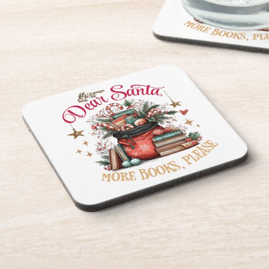 Dear Santa, More Books Please コースター (左側)