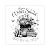 Dear Santa, More Books Please  ラバースタンプ (インプリント)