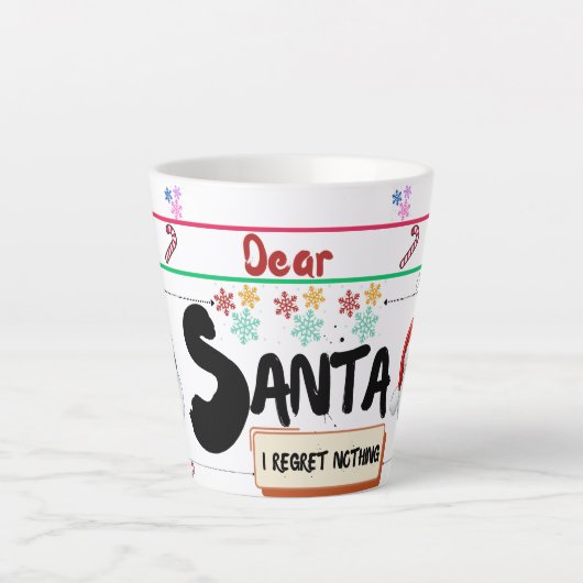 Dear Santa Mug: クリスマスの魔法を分かち合う カフェラテマグ (正面)