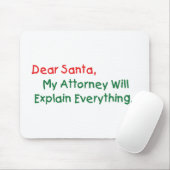 Dear Santa My Attorney Will Explain - 面白いクリスマス マウスパッド (マウス)
