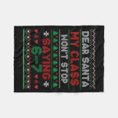 Dear Santa My Cl Keeps Saying Six Seven Christmas フリースブランケット (正面(横))