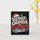 Dear Santa My Co-worker Did It Funny Christmas Cow カード (黄色い花)