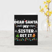 Dear Santa My Sister Did It Funny Christmas Boys G カード (黄色い花)