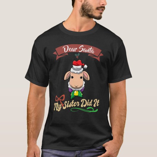 Dear Santa My Sister Did It Siblings Christmas_30 Tシャツ (正面)