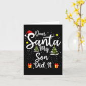 Dear Santa My Son Did It Funny Christmas Outfit Pa カード (黄色い花)