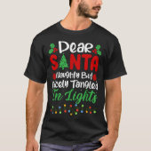 Dear Santa Naughty But Nicely Tangled In Christmas Tシャツ (正面)
