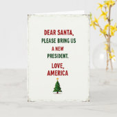 Dear Santa New President Political Christmas Card カード (黄色い花)