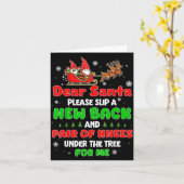 Dear Santa Please Bring Me A New Back &amp; Knees  カード (黄色い花)