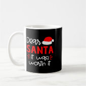 Dear Santa Shirt Funny Matching Family Christmas P コーヒーマグカップ (左)