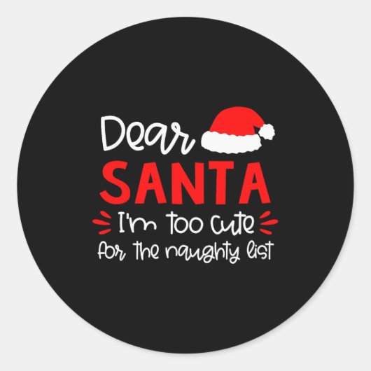 Dear Santa Shirt Funny Matching Family Christmas P ラウンドシール (正面)