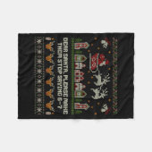 Dear Santa Stop Saying 6-7 Funny Ugly Christmas Sw フリースブランケット (正面(横))