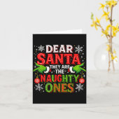 Dear Santa They Are The Naughty Ones Christmas  カード (黄色い花)