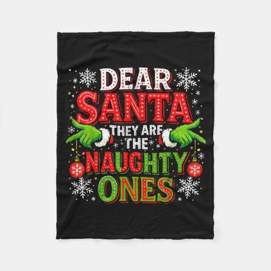 Dear Santa They Are The Naughty Ones Christmas  フリースブランケット (正面)