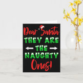 Dear Santa They Are The Naughty Ones Funny Christm カード (黄色い花)