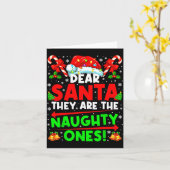 Dear Santa They Are The Naugthty One Christmas Xma カード (黄色い花)