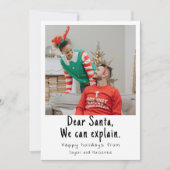 Dear Santa We Can Explain クリスマスフォト シーズンカード (正面)
