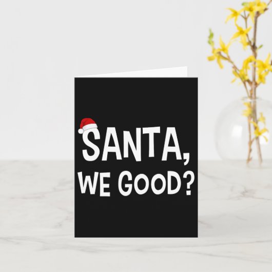 Dear Santa We Good Funny Matching Christmas Pajama カード (黄色い花)