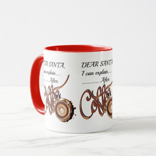 Dear SantaI Can Explain  After Coffee Xmas mug マグカップ (正面左)