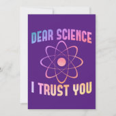 Dear Science I Trust You - おもしろ科学デザイン 招待状 (正面)