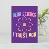 Dear Science I Trust You - おもしろ科学デザイン 招待状 (スタンド正面)