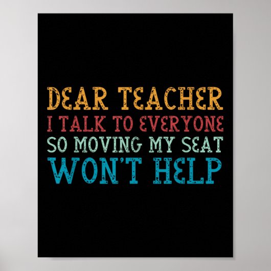 Dear Teacher I Talk To Everyone So Moving My Seat ポスター (正面)