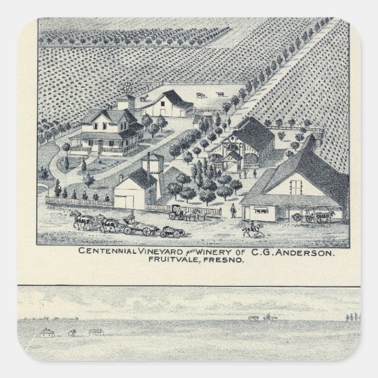 Deardorffおよび百年間のブドウ園、カリフォルニア スクエアシール (正面)