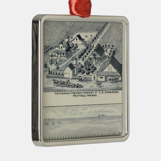 Deardorffおよび百年間のブドウ園、カリフォルニア メタルオーナメント (右)
