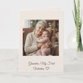 Dearest Grandma Pink Hearts First Valentine Folded カード