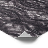 Death Abstract Dark Black Watercolor Art ポスター (角)