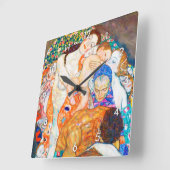 Death and Life, Gustav Klimt スクエア壁時計 (傾斜)