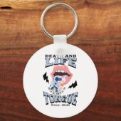 Death And Life Tongue Christian  キーホルダー (正面)