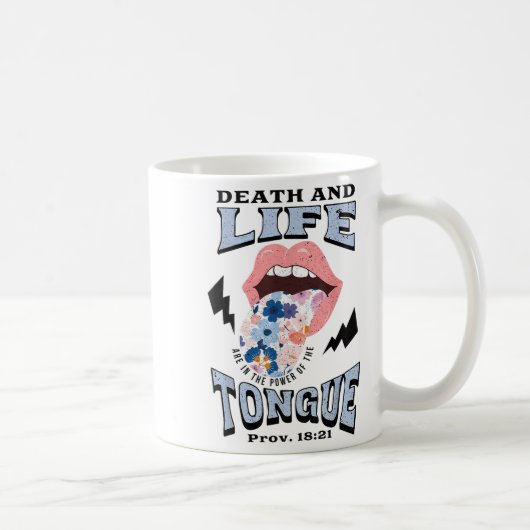 Death And Life Tongue Christian コーヒーマグカップ (右)