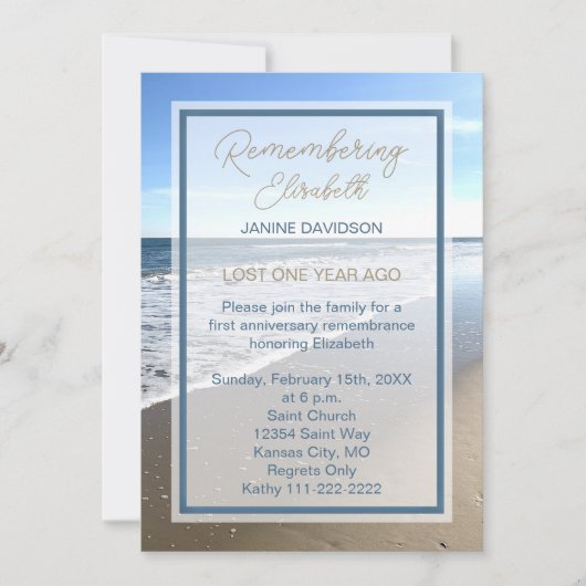 Death Anniversary Beautiful Beach 招待状 (正面)