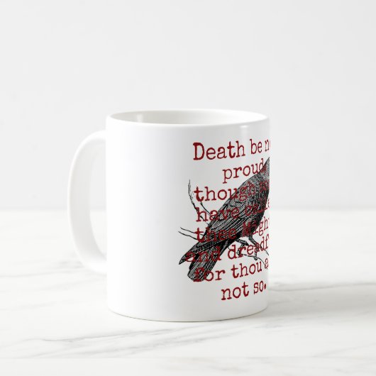 Death Be Not 誇りを持った – 死の引用文 コーヒーマグカップ (正面左)
