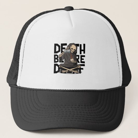 Death Before Decaf キャップ (正面)