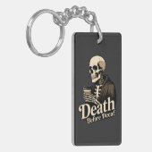 Death Before Decaf – Skeleton Coffee Lover キーホルダー (正面左)