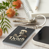 Death Before Decaf – Skeleton Coffee Lover キーホルダー (正面右)