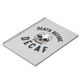 Death Before Decaf Skull - Coffee Lover ノートブック (左側)